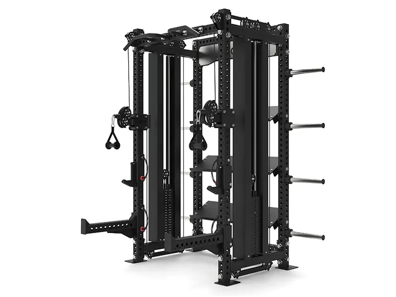 Smith Machine Power Cage with Integrated Storage