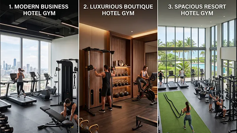 Hotel gym equipment packages by hotel type
