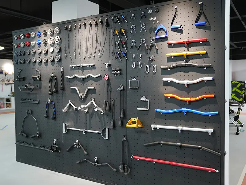 OEM gym accessories, cable attachments, bars and storage solutions