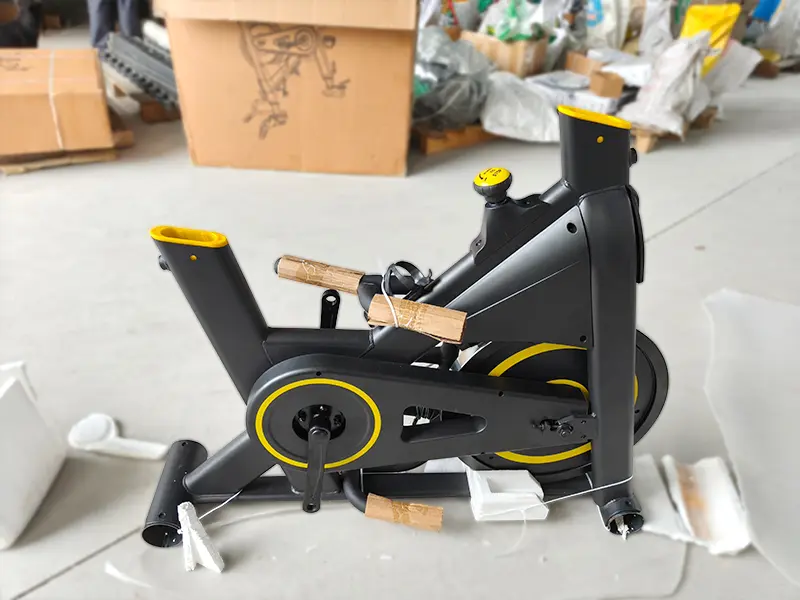 Cardio equipment being assembled during bulk order production