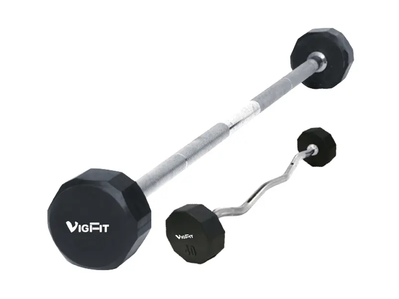 Rubber Dodecagon-Head Barbell for Strength Training