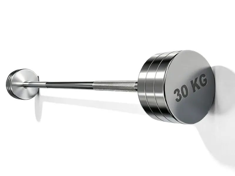 All-Steel Chrome Fixed Barbell for Premium Gyms