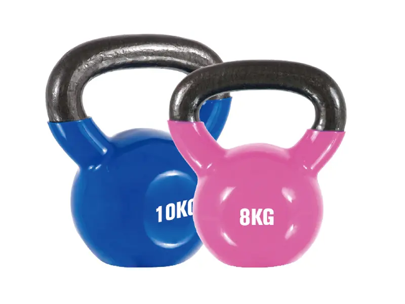 Vinyl-Dipped Kettlebell for Fitness Retail and Gyms