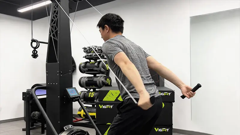 Modern smart home gym equipment used as a versatile back exercise machine gym